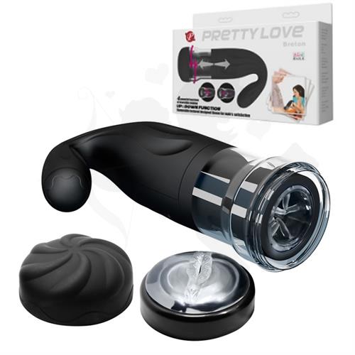 Masturbador masculina con vibrador 4 rotaciones. Sube y baja